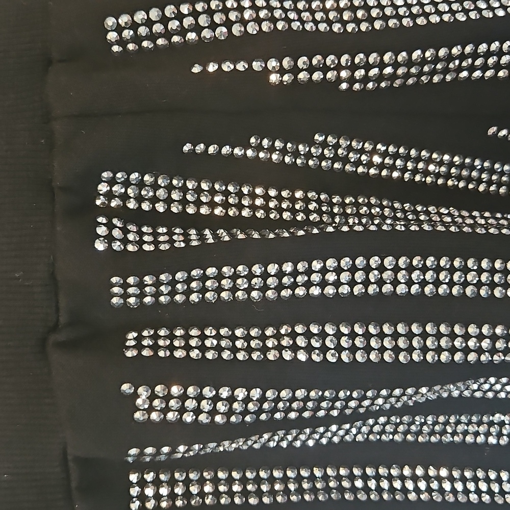 Akira Black and Silver Striped Leggings...size S..inseam 27 - Picture 3 of 6